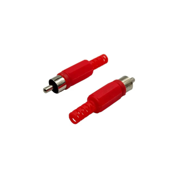 Plug RCA plástico con protector rojo