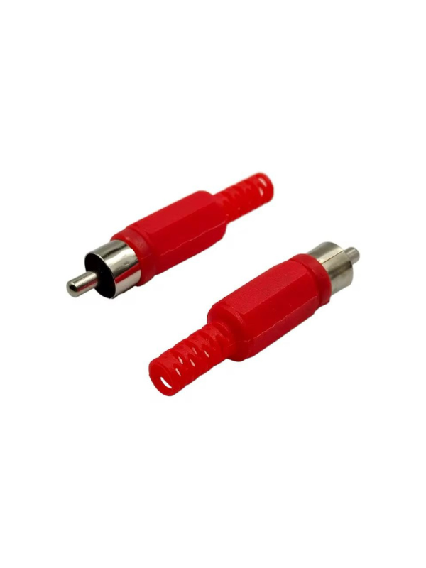 Plug RCA plástico con protector rojo