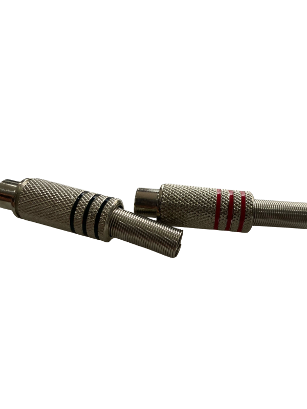 Jack RCA Metálico Cable 7mm Rojo y Negro