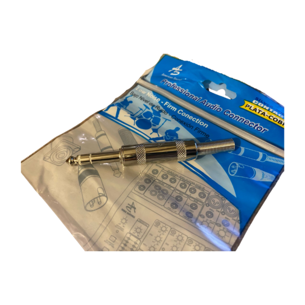 Pro-Conectar Plug 6.3mm Stereo Cobre Plata