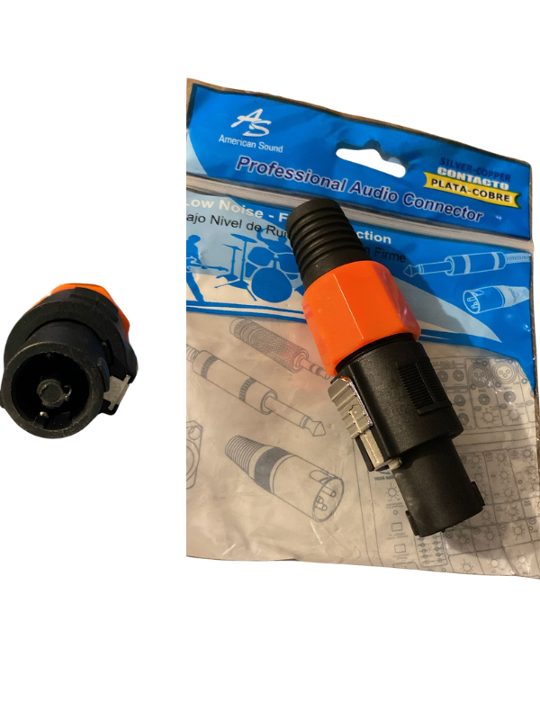 Pro-Conector Plug Speakon 4 Polos Naranja
