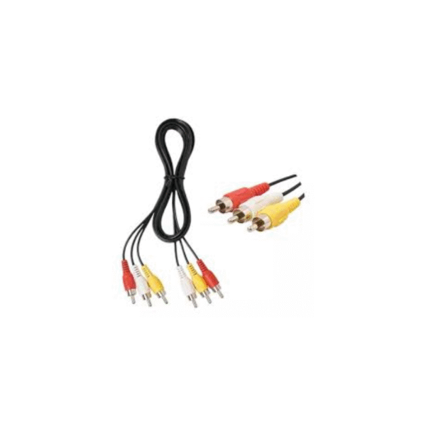 Cable Auxiliar 3x3 RCA a RCA 1.5mts Bolsa
