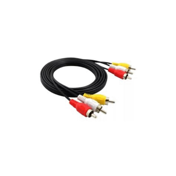Cable Auxiliar 3x3 RCA a RCA 5mts Bolsa
