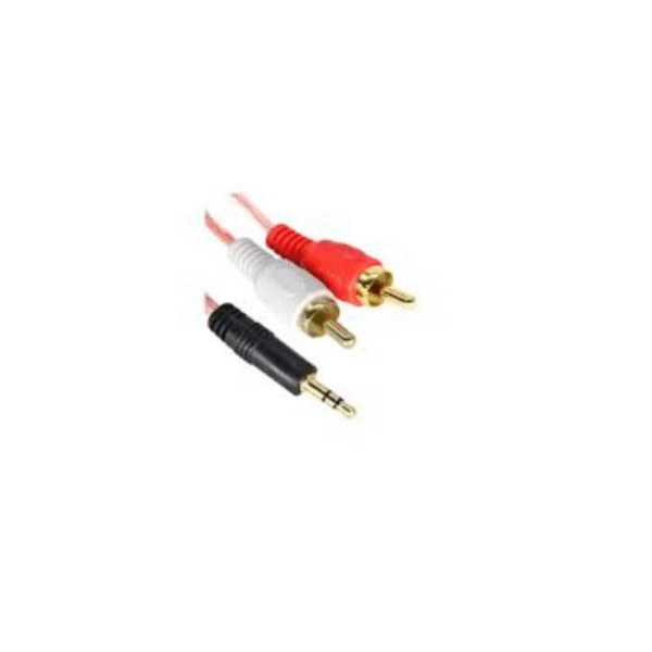 Cable Auxiliar 2x1 RCA 3.5 Stereo Cristal 1.5mts Bolsa