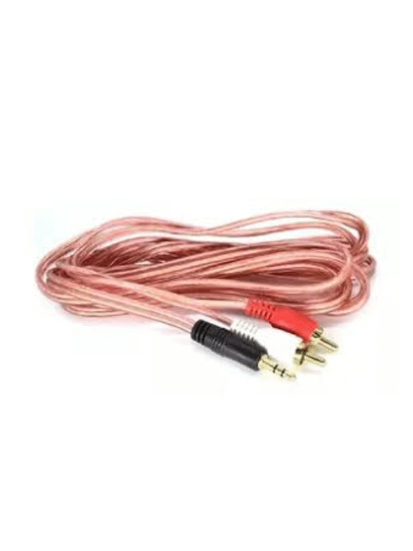 Cable Auxiliar 2x1 RCA 3.5 Stereo Cable Cristal 15mts - Dumoca