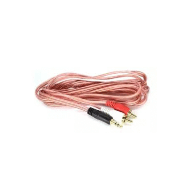 Cable Auxiliar 2x1 RCA 3.5 Stereo Cable Cristal 4.5mts - Dumoca